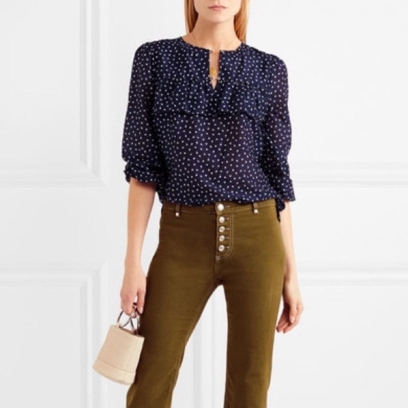 J. CREW Cherry Micro Print Blouse - Picture 2 of 13